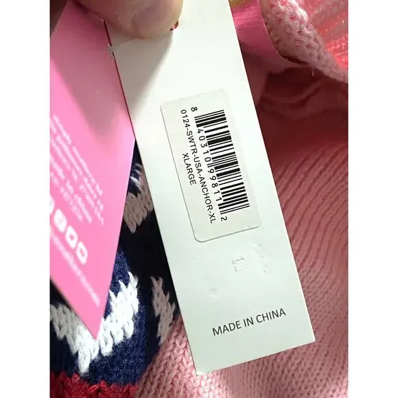 Simply Southern Knit USA Flag Sweater Womens XL Nautical Patriotic Coastal NWT - Picture 10 of 12